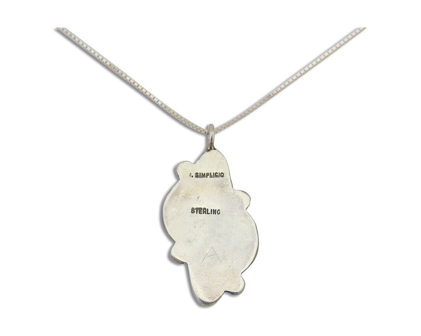 Navajo Turquoise Handmade Necklace 925 Silver Signed Simplicio C.80's