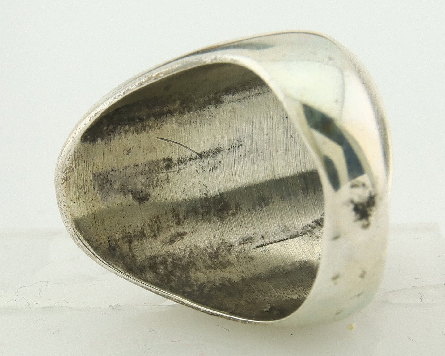 Vintage Navajo Ring 925 Sterling Wood Pecker Gemstone Native Artist Size 9.75
