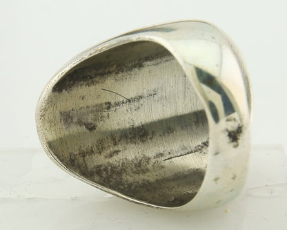 Vintage Navajo Ring 925 Sterling Wood Pecker Gemstone Native Artist Size 9.75