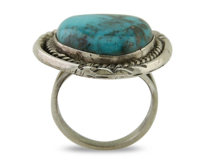 Navajo Handmade Ring 925 Silver Gem Turquoise Native Artist C.80's