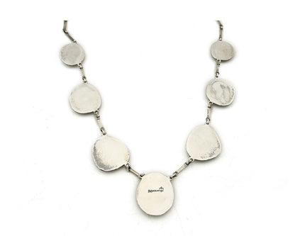 Navajo Necklace Sterling Silver Turquoise Vintage Signed M Montoya
