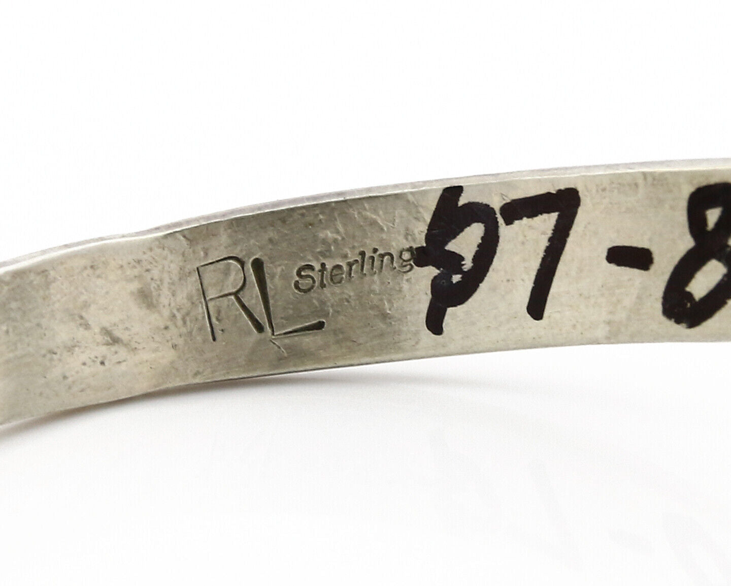 Navajo Bracelet .925 SOLID Silver & 12K Gold Plated Signed Artist RL C.80's