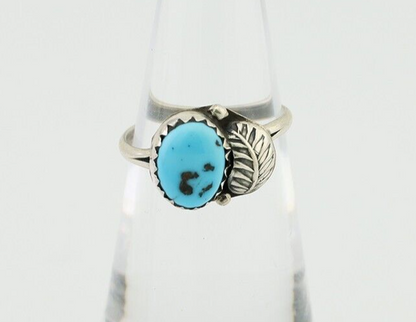 Navajo Ring 925 Silver Sleeping Beauty Turquoise Native American Artist C.80's