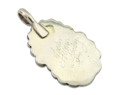 Navajo Necklace 925 Silver Spiderweb Turquoise Artist Signed Justin Morris C80s