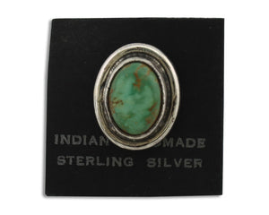 Navajo Tie Tack 925 Silver Royston Turquoise Native American Artist C.80's