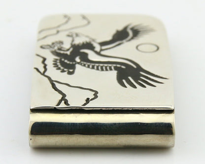 Navajo Eagle Money Clip .925 Silver & .999 Nickle Native American Artist C.80's