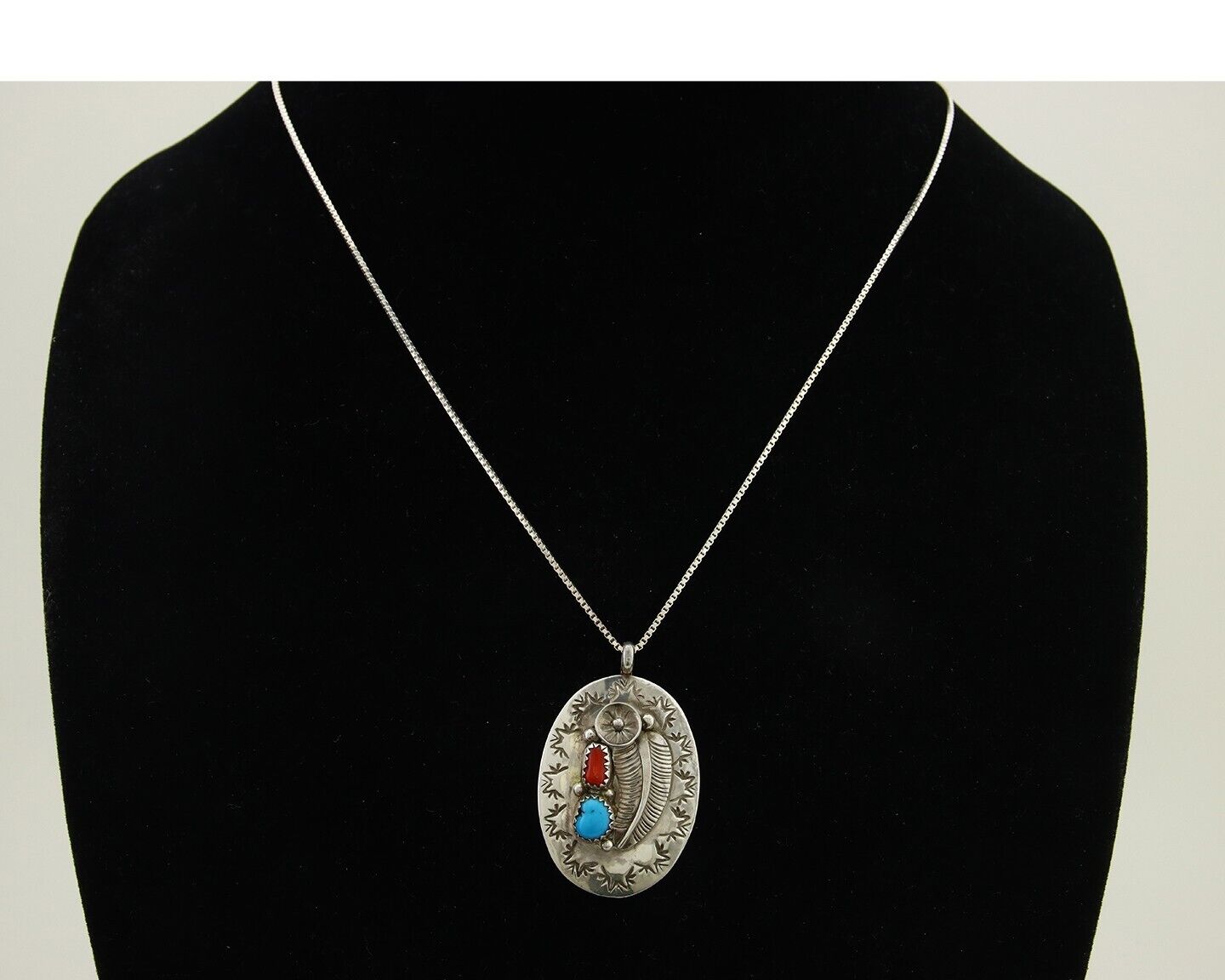 Navajo Necklace 925 Silver Spiderweb Turquoise Native American Artist C.80's