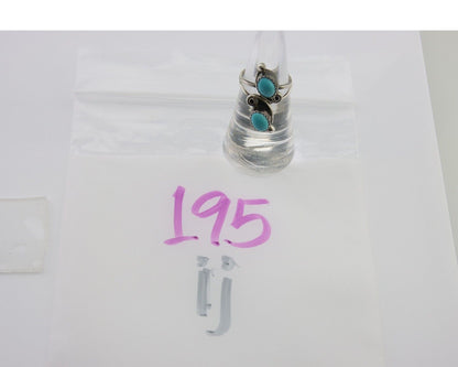 Navajo Ring 925 Silver Kingman Turquoise Native American Artist C.80's