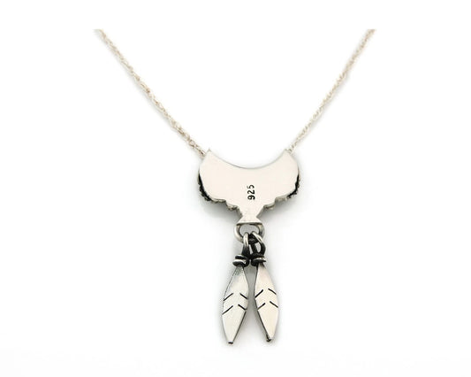 Navajo Necklace Sterling Silver Coral Vintage Native Artist
