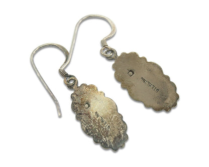 Navajo Earrings 925 Silver Natural Turquoise Native Artist C.80's