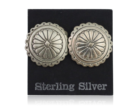 Navajo Small Shield Earrings 925 Silver Native American Artist C.80's