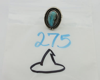 Navajo Ring 925 Silver Natural Blue Turquoise Native American Artist C.80's