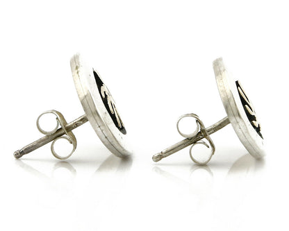 Navajo Dangle Earrings .925 Silver & 14k Solid Gold MM Rogers & DJM