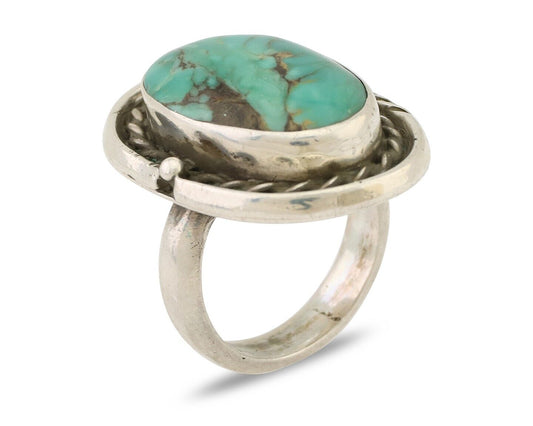Navajo Handmade Ring 925 Silver Turquoise Native American Artist C.80's