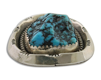 Navajo Pin Pendant 925 Silver Sea Foam Turquoise Artist Signed Hyson Craig C.80s