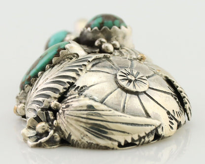 Navajo Pendant 925 Silver Natural Bisbee Turquoise Signed Tom Willeto C.80's