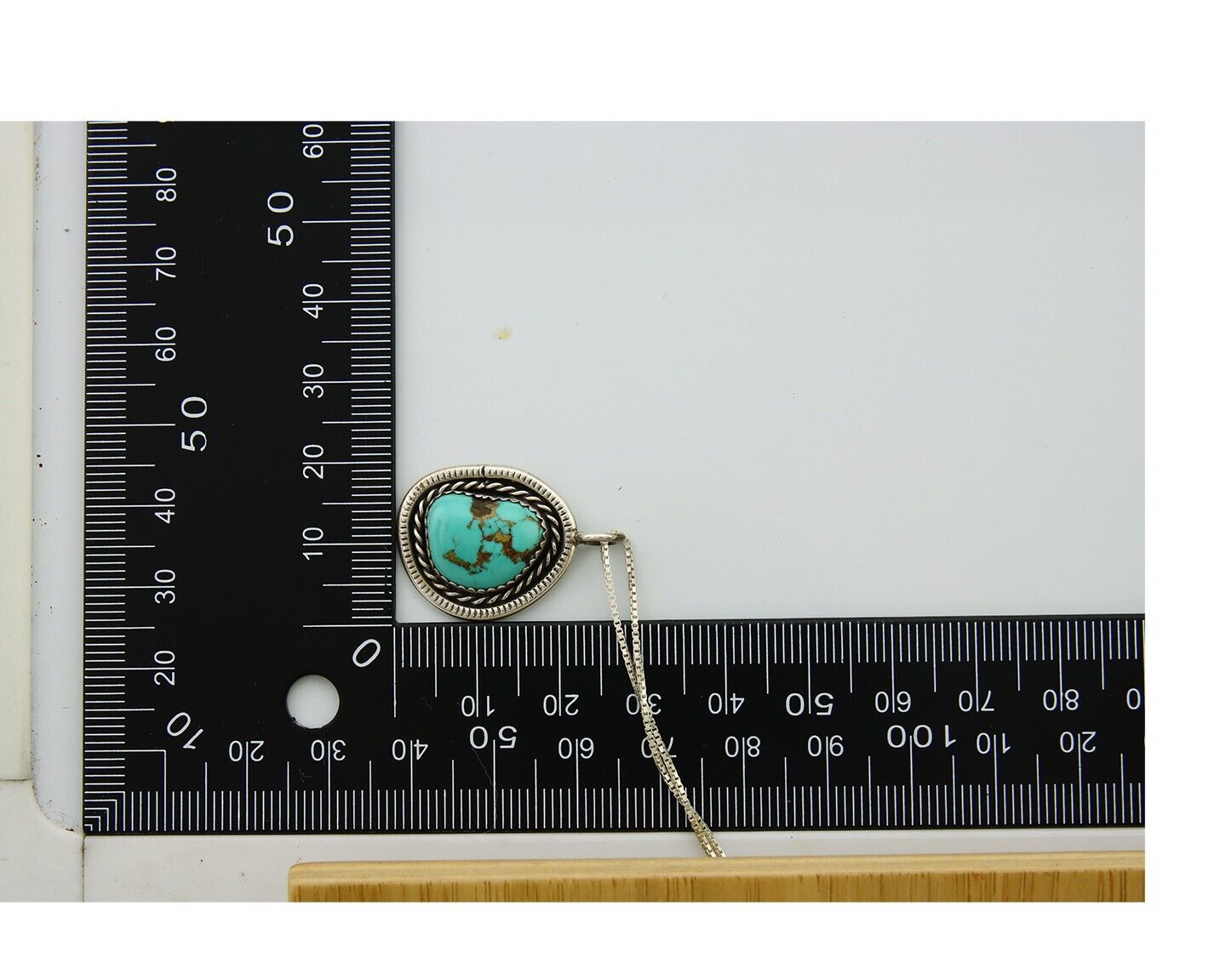 Navajo Necklace 925 Silver Natural Turquoise Native American Artist C.80's