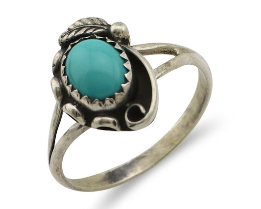 Navajo Ring 925 Silver Turquoise Artist Signed SkyStone Creations C.80's