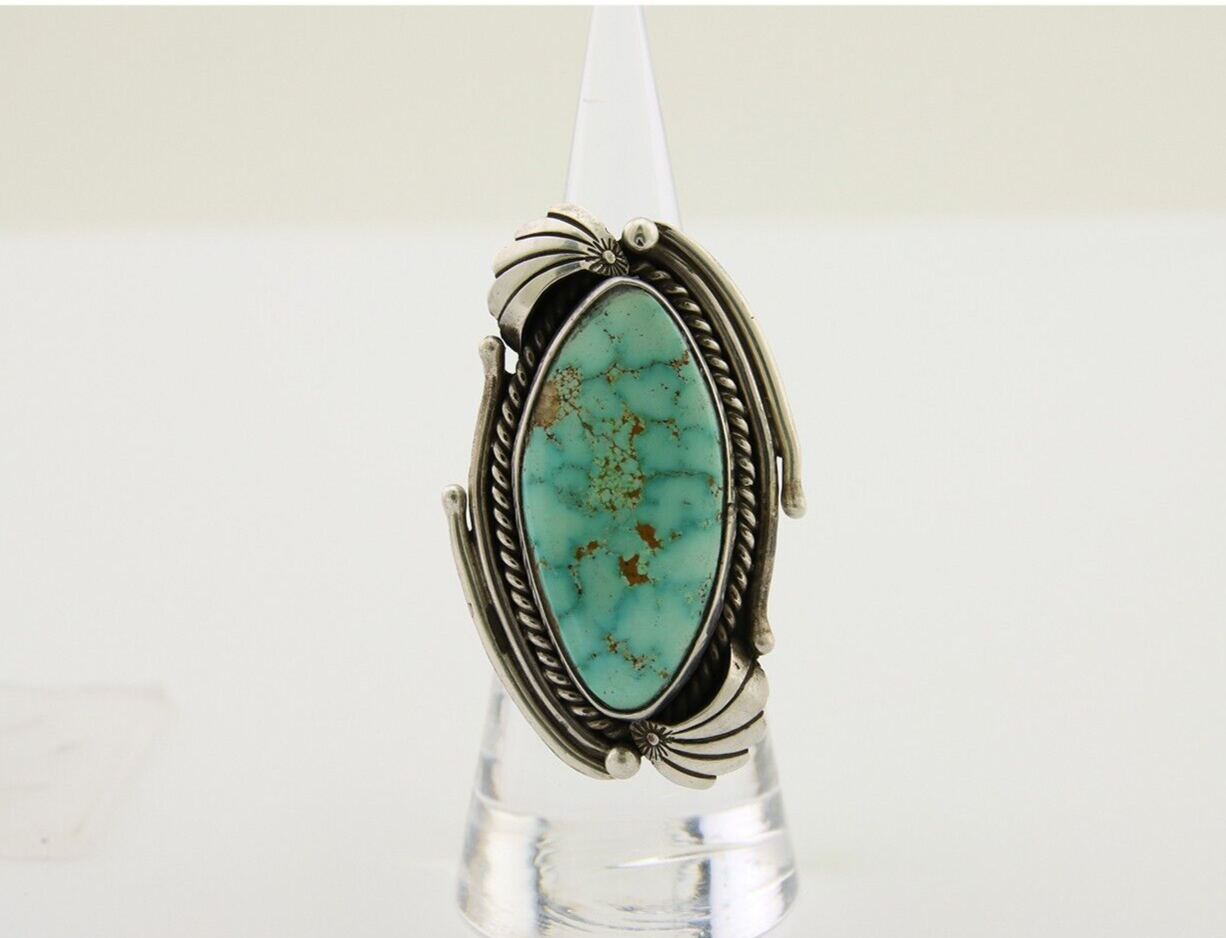 Navajo Ring 925 Silver Turquoise Artist Signed MC C.80's