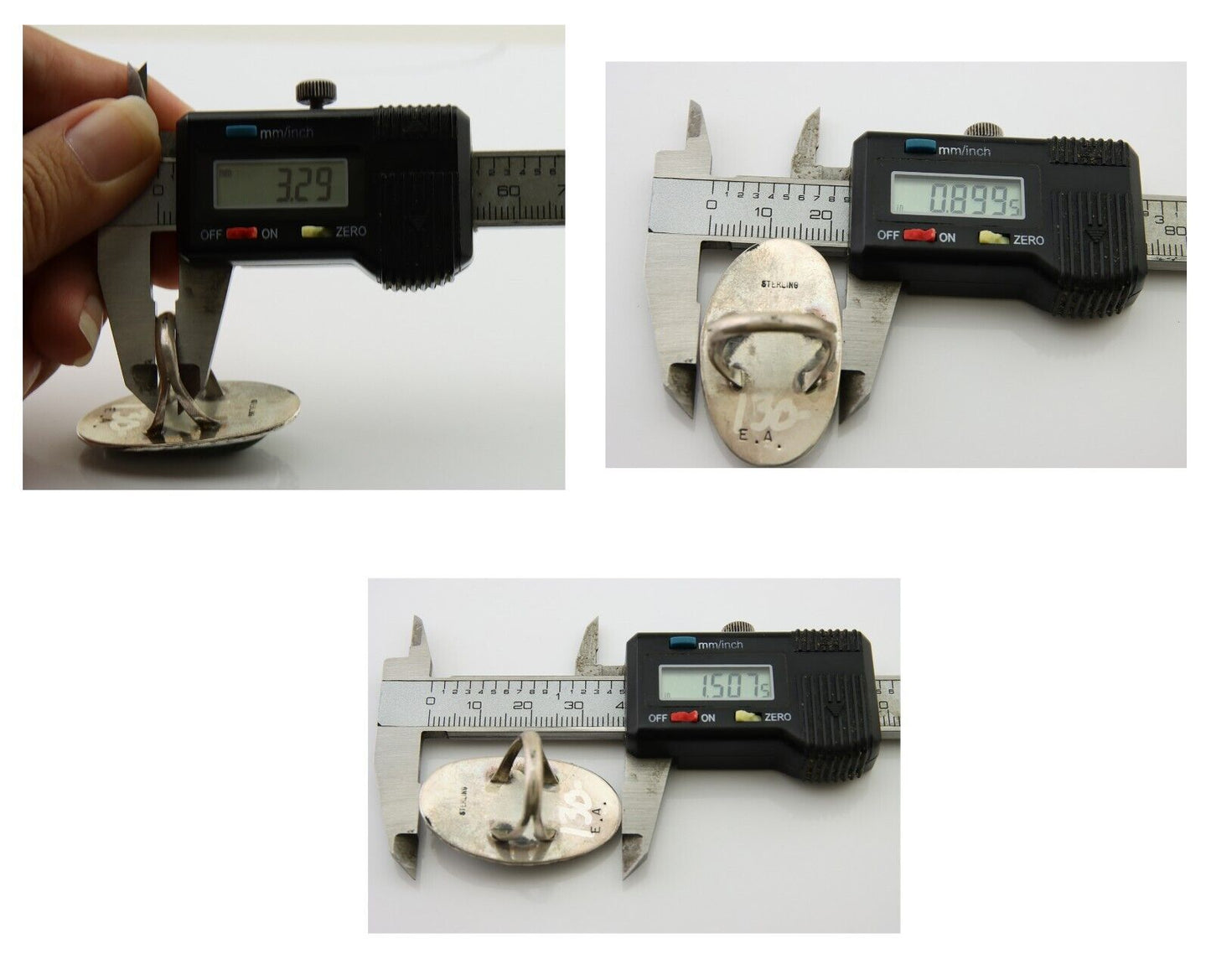 Navajo Ring 925 Silver Damele Turquoise Artist Siged E. A. C.80's