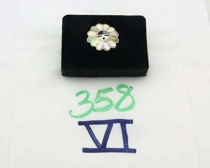 Vintage Zuni Ring 925 Sterling Silver Natural Gemstone Size 6.75