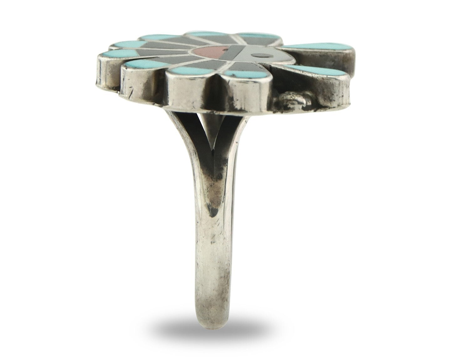 Vintage Zuni Ring 925 Sterling Silver Natural Gemstone Size 7.25