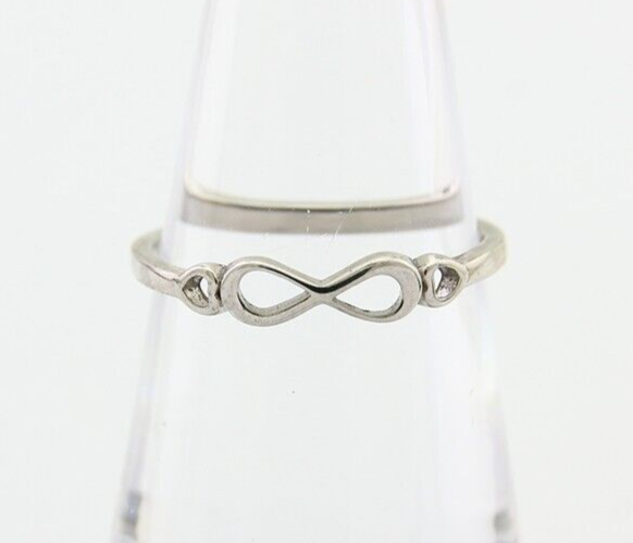 Infinity Heart Promise Ring 925 Solid Silver Size 6.0