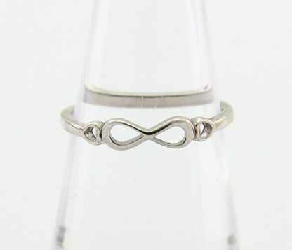 Infinity Heart Promise Ring 925 Solid Silver Size 6.0