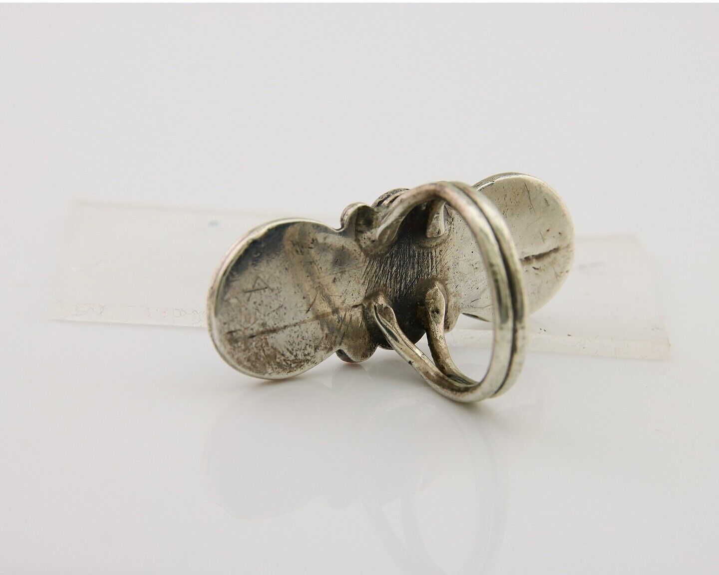 Navajo Ring 925 Sterling Silver Blue Turquoise Native American Artist C.80's