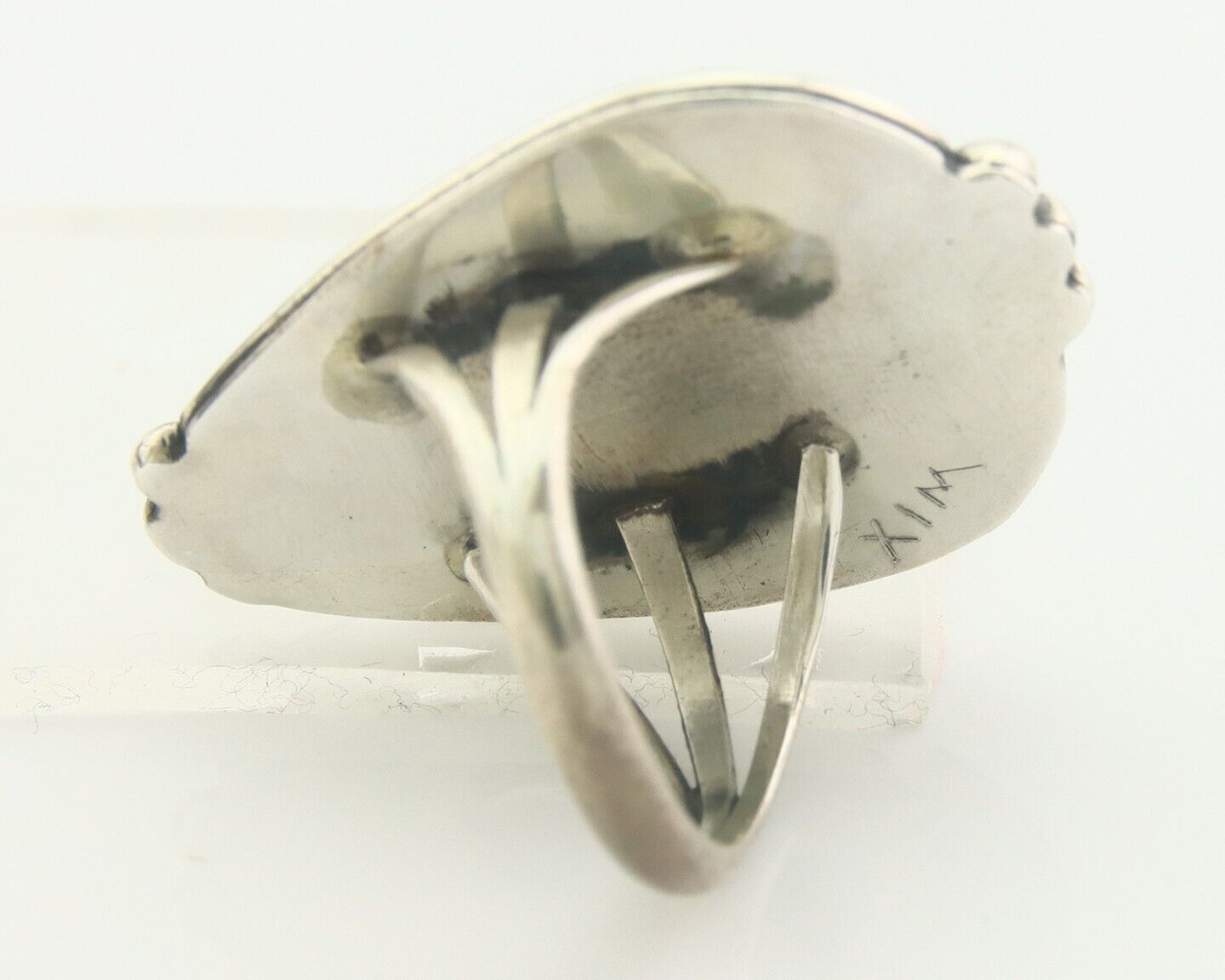 Navajo Ring 925 Sterling Turquoise Handmade Native Artist C.80's Size 5.5