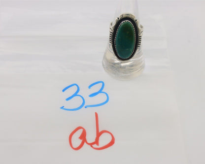 Navajo Ring 925 Silver Natural Turquoise Native American Artist C.80's