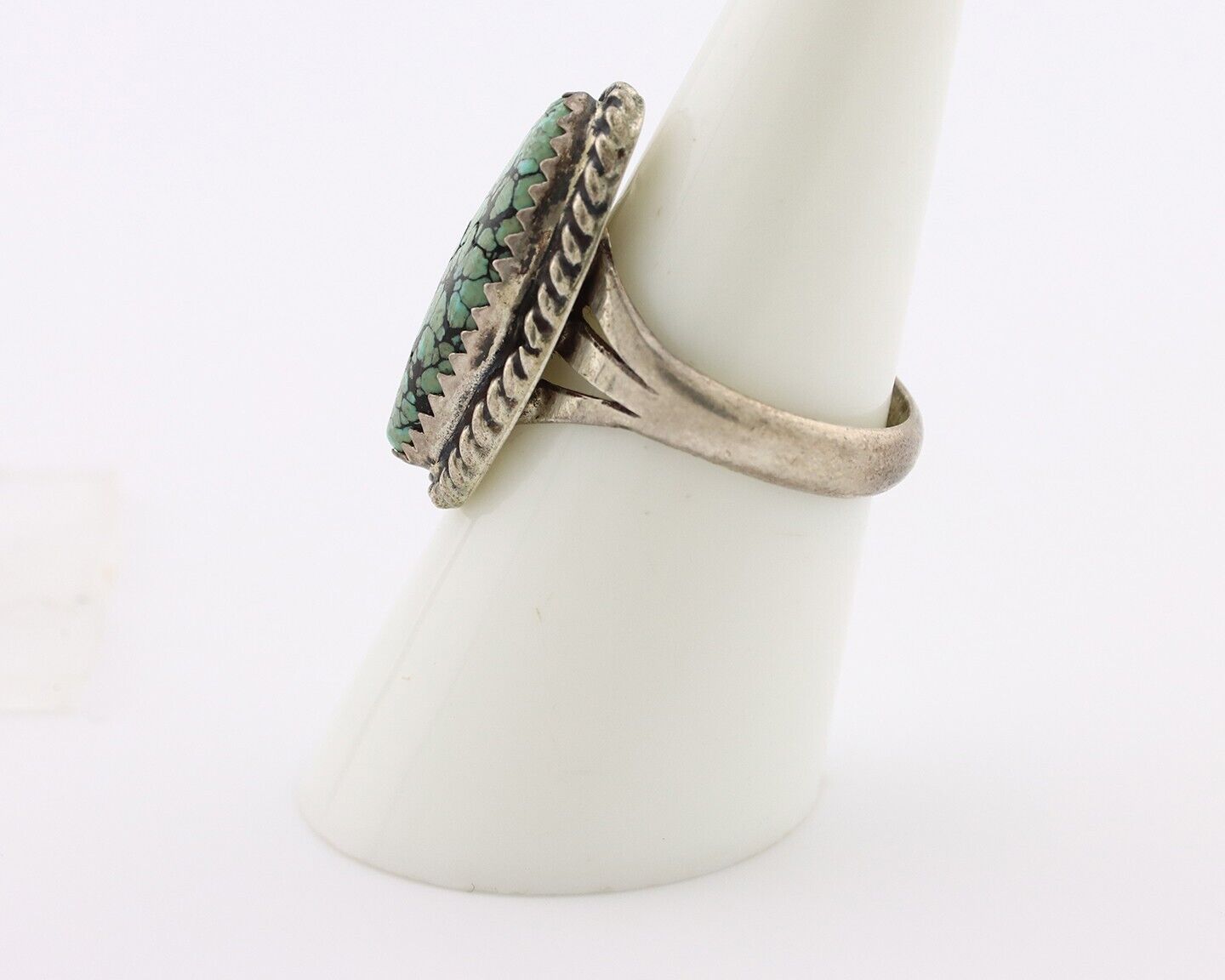 Navajo Ring 925 Silver Blue Turquoise Native American Artist C.80's