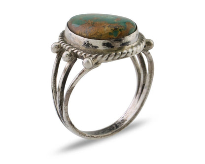 Navajo Ring 925 Silver Natural Turquoise Native American Artist C.80's