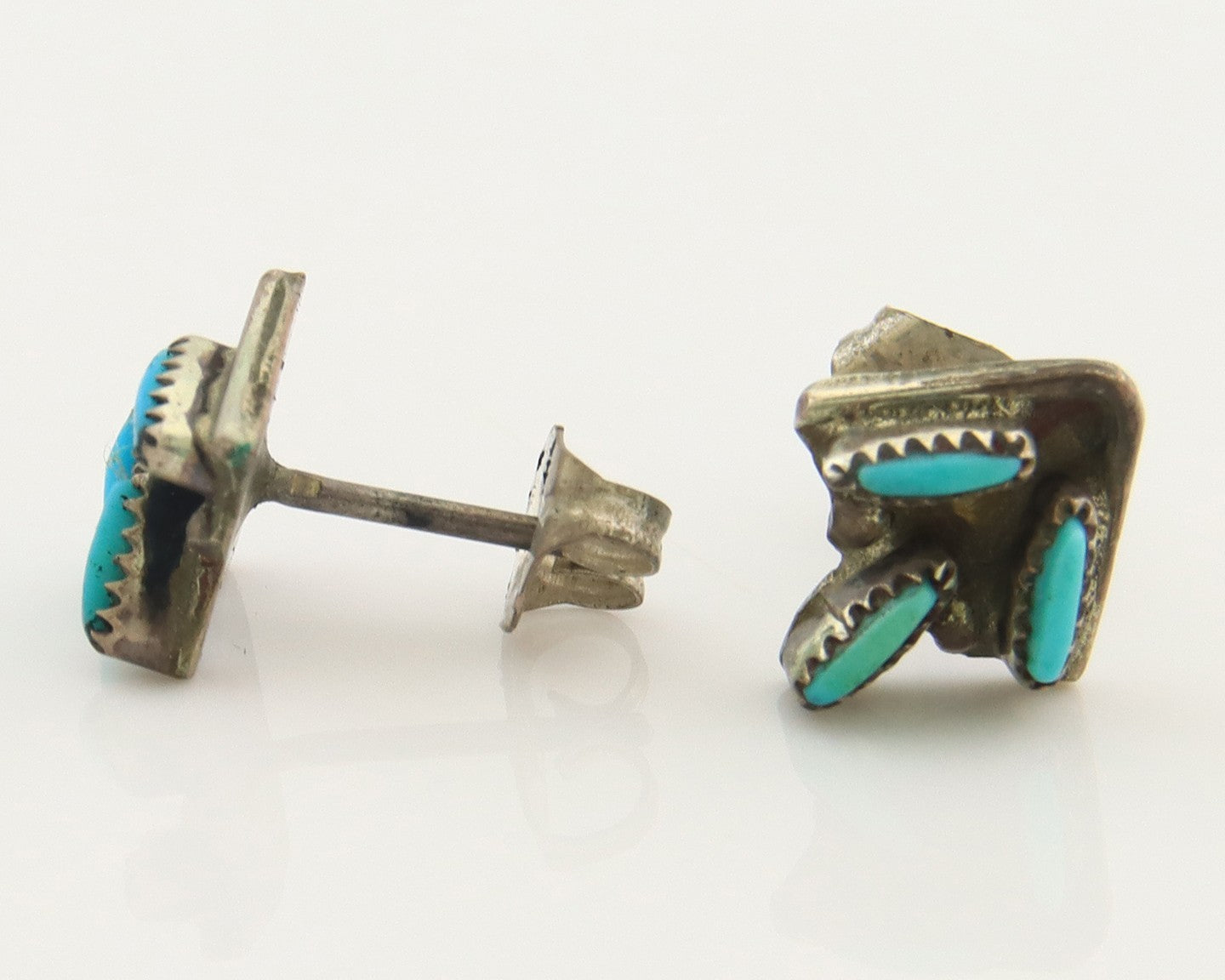 Navajo Earrings Sterling Silver Turquoise Vintage Handmade