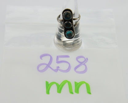 Navajo Ring 925 Silver Natural Blue Turquoise Native American Artist C.80's