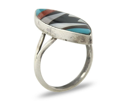 Vintage Zuni Ring 925 Sterling Silver Natural Gemstone Size 5.75