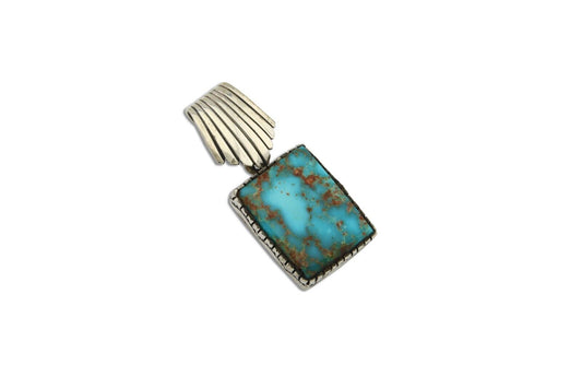 Navajo Pendant .925 Silver Turquoise Artist Signed D C.80's