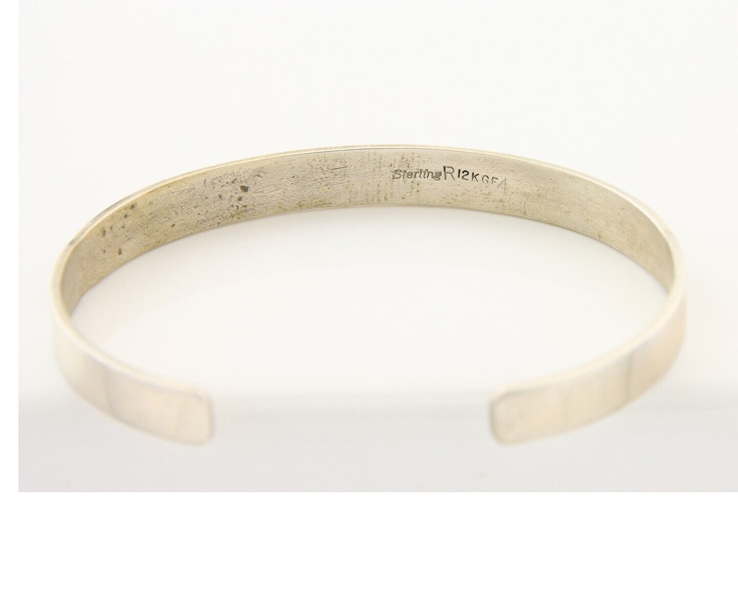 Navajo Bracelet 925 Silver & 12k Yellow Gold Filled Signed R C.80's