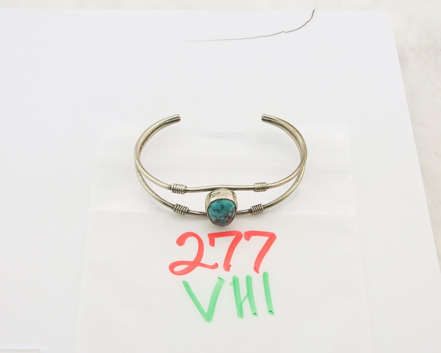 Navajo Cuff Bracelet Sterling Silver Blue Gem Turquoise Native American Artist