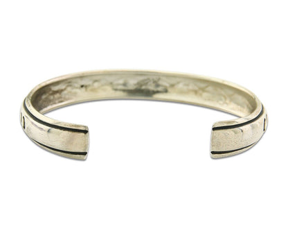 Navajo Bracelet 925 Silver Handmade Cuff Artist Signed Tommy Singer C.80's