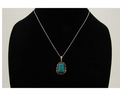 Navajo Necklace 925 Silver Natural Turquoise Artist Kee Montoya C.80's