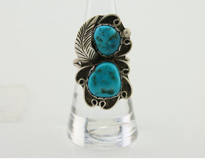 Navajo Ring 925 Silver Turquoise Artist Signed F C.80's