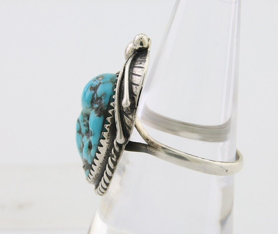 Navajo Handmade Ring 925 Silver Natural Turquoise Native Artist C.80's