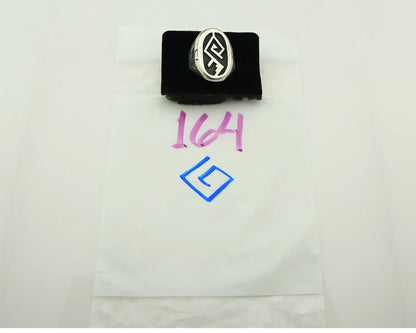 Men Navajo Ring Sterling Silver Hand Stamped Handmade Vintage Size 11