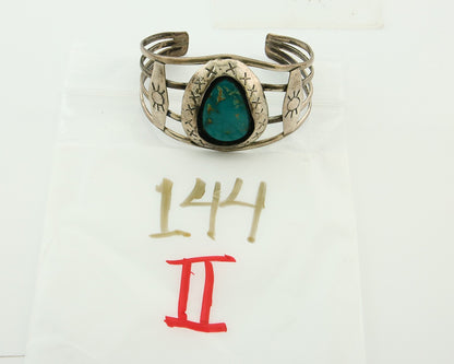 Vintage Navajo Bracelet 925 Silver Natural Blue Turquoise Native American Artist