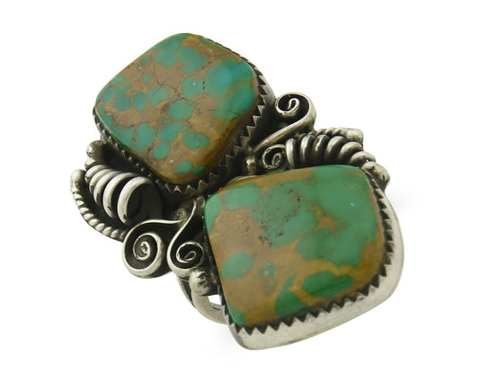 Vintage Navajo Ring 925 Sterling Silver Authentic Manassas Turquoise Size 6.5