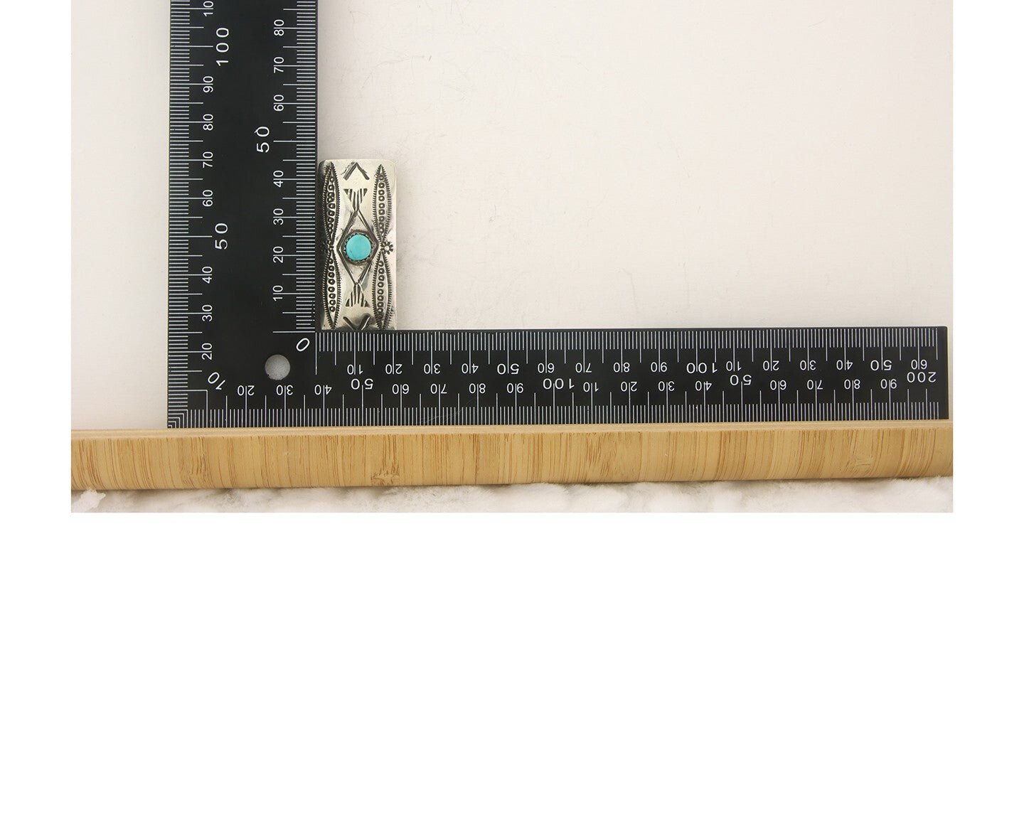 Navajo Money Clip 925 Silver & 999 Nickle Hand Stamp Native American Artist C80s