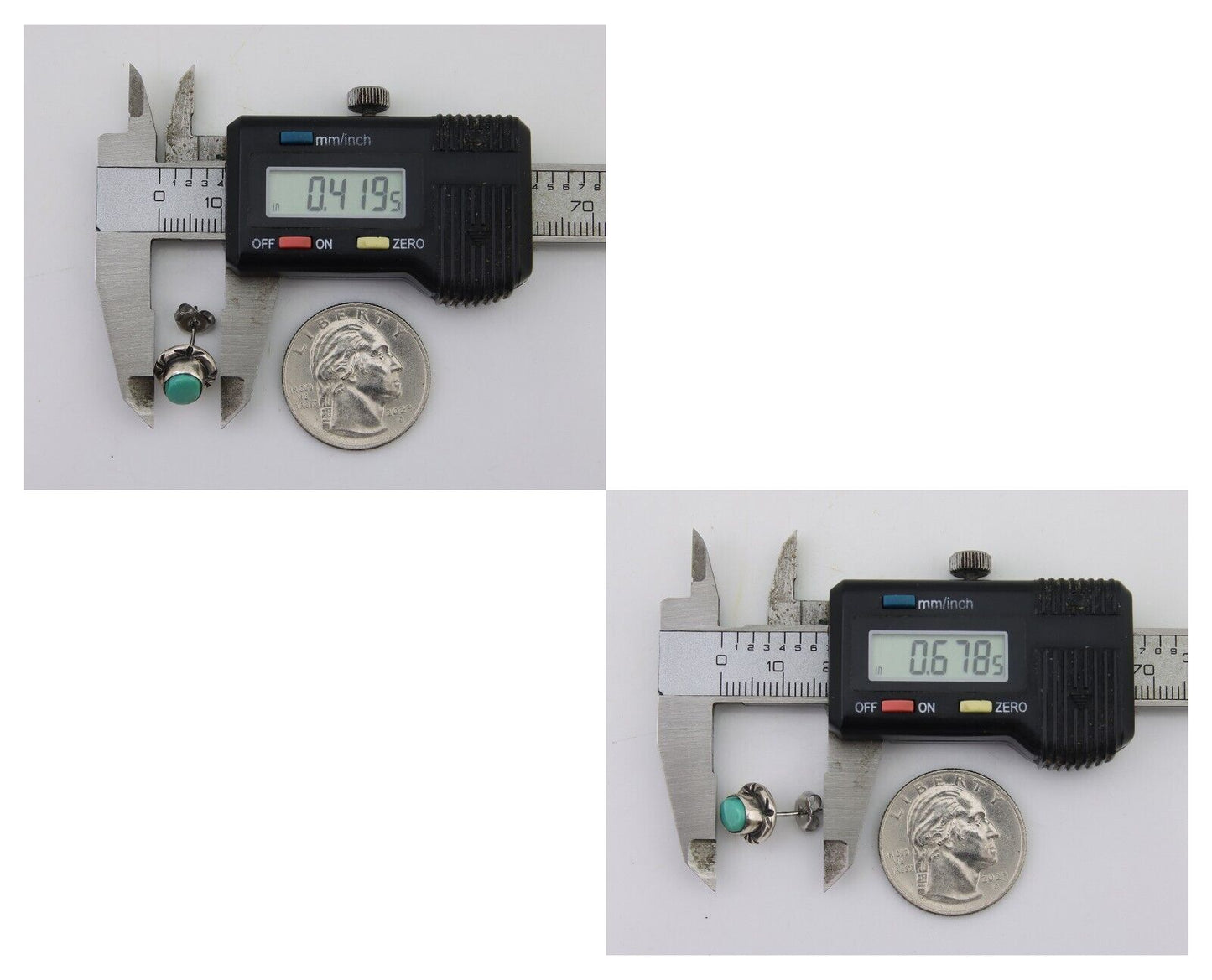 Navajo Earrings 925 Silver Turquoise Native American Artist C.80's