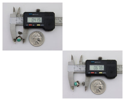 Navajo Earrings 925 Silver Turquoise Native American Artist C.80's