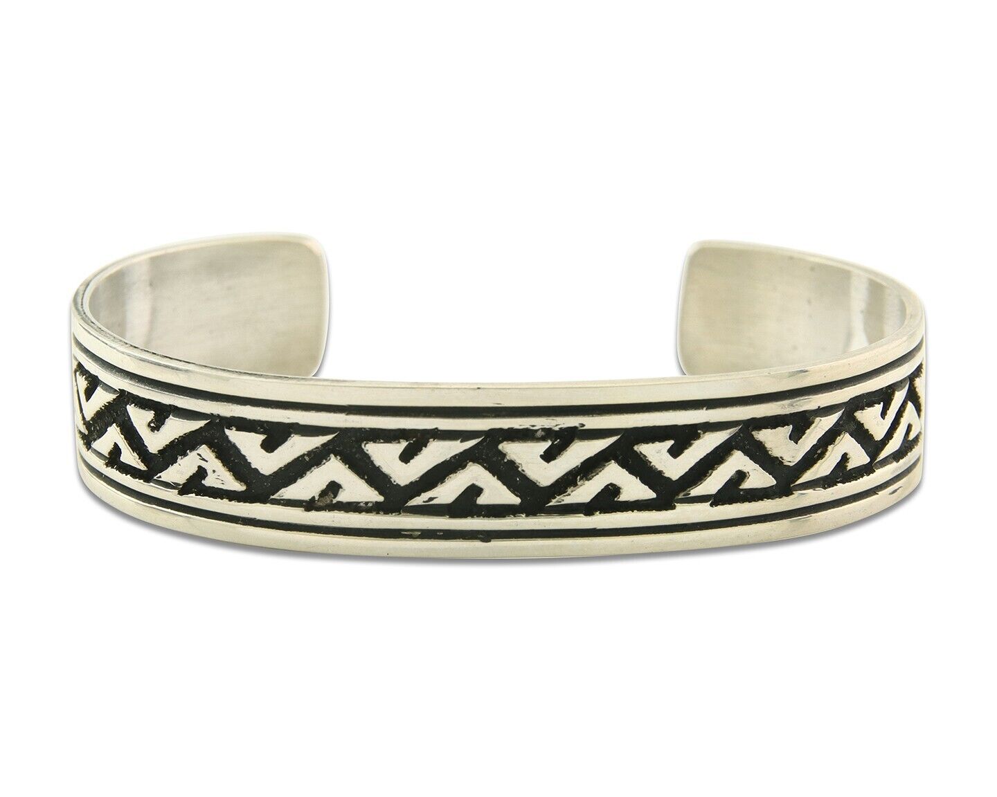 Navajo Bracelet 925 Silver Artist Signed Thomas Singer Cuff Made in the 1980's